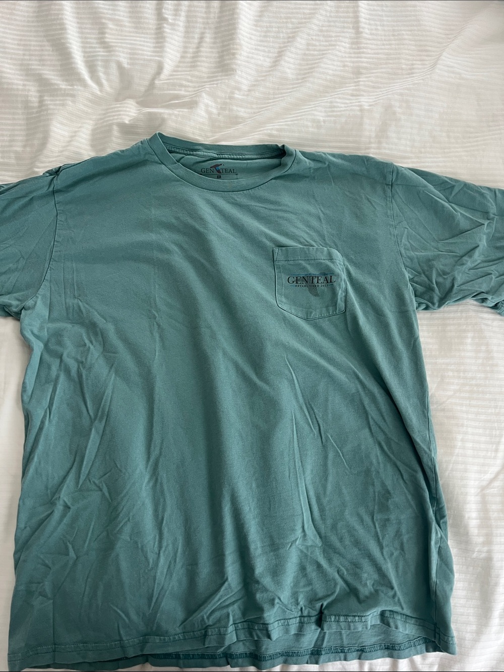 Gentleal Men's Short-Sleeve Pocket Tee in Teal Green